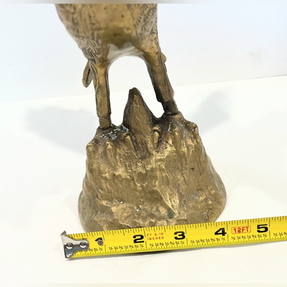 Large Brass Eagle on Rock Statue with Large Wings MCM - Picture 3 of 11